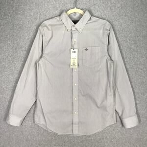 Dockers Shirt Men Small Gray Button Comfort Flex No Wrinkle Preppy Classic‎ $55
